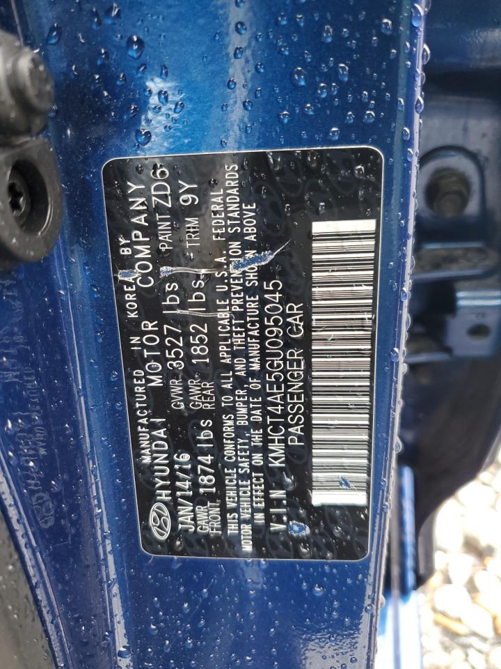 2016 Hyundai Accent Se VIN: KMHCT4AE5GU095045 Lot: 54712495