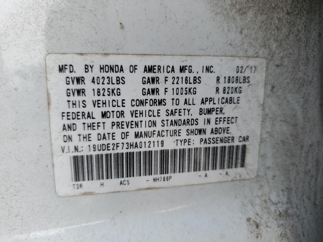 2017 Acura Ilx Premium VIN: 19UDE2F73HA012119 Lot: 72044835