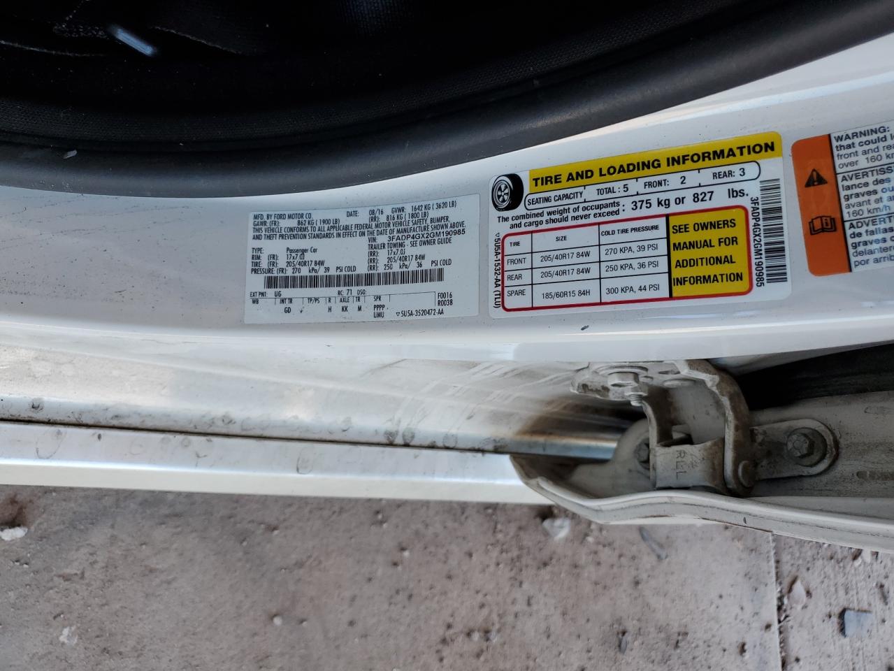 2016 Ford Fiesta St VIN: 3FADP4GX2GM190985 Lot: 53992255