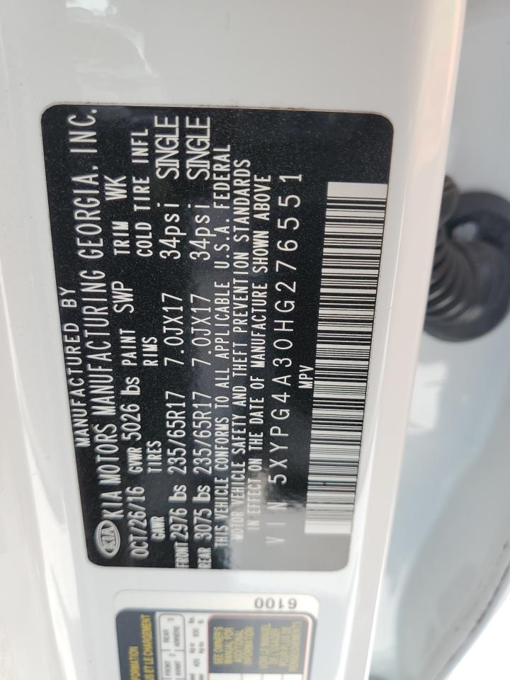 2017 Kia Sorento Lx VIN: 5XYPG4A30HG276551 Lot: 55207175