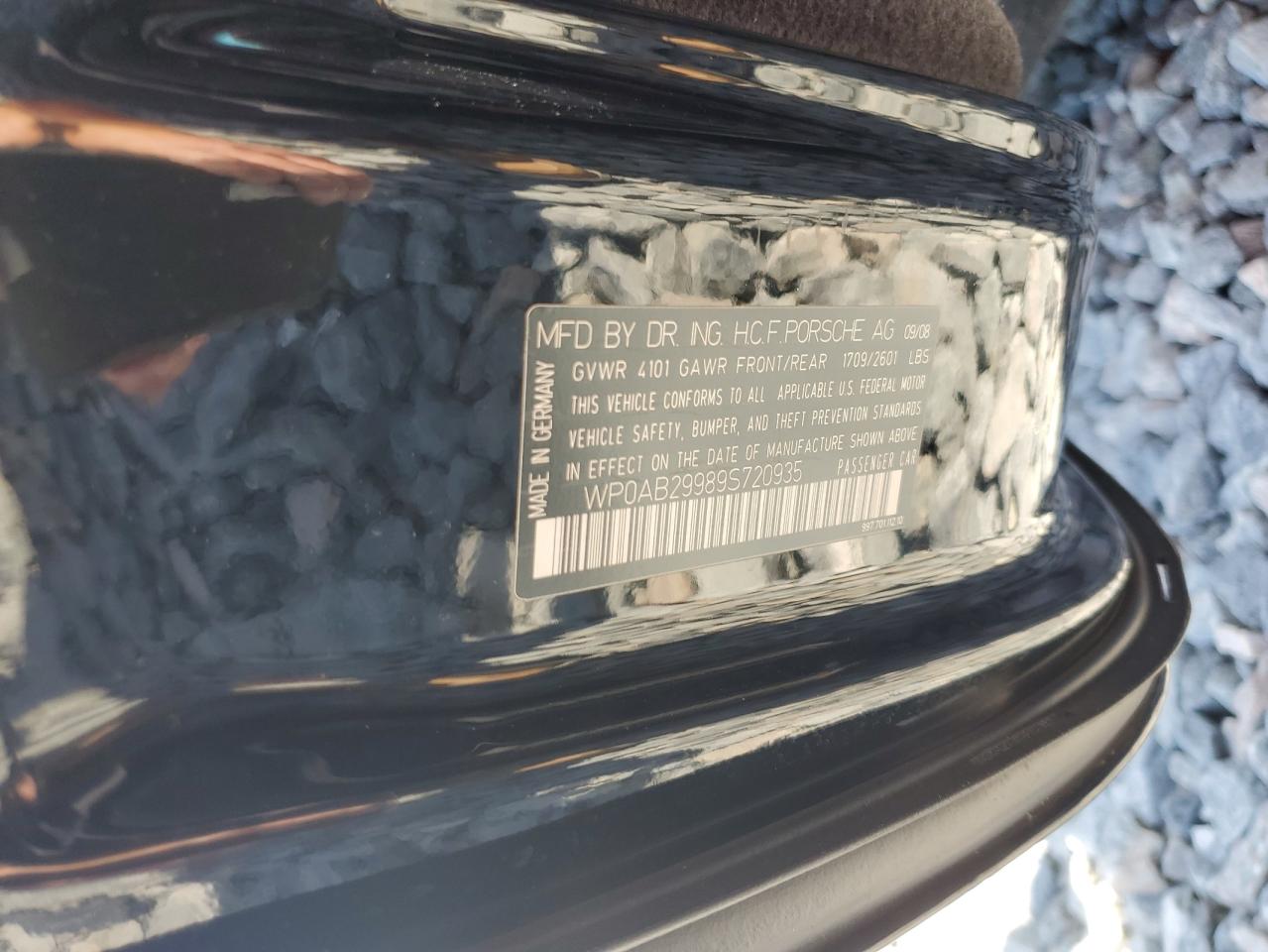 2009 Porsche 911 Carrera S VIN: WP0AB29989S720935 Lot: 52878995