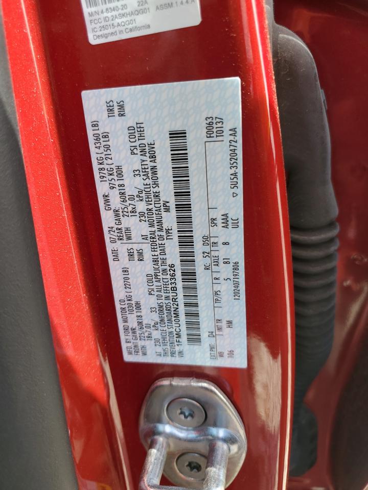 2024 Ford Escape St Line VIN: 1FMCU0MN2RUB33626 Lot: 53686865