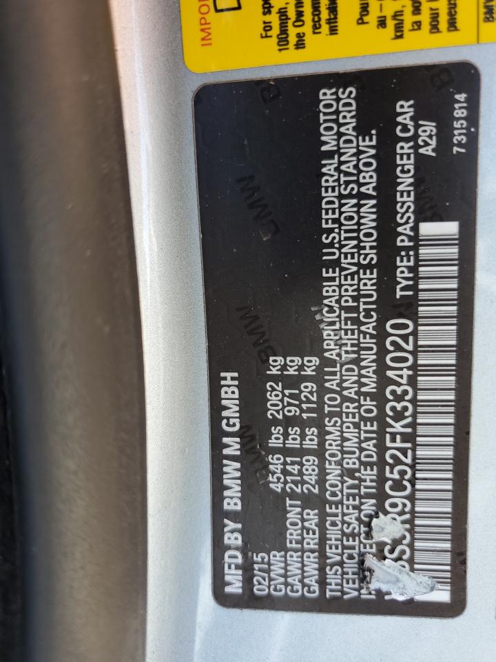2015 BMW M4 VIN: WBS3R9C52FK334020 Lot: 51867985