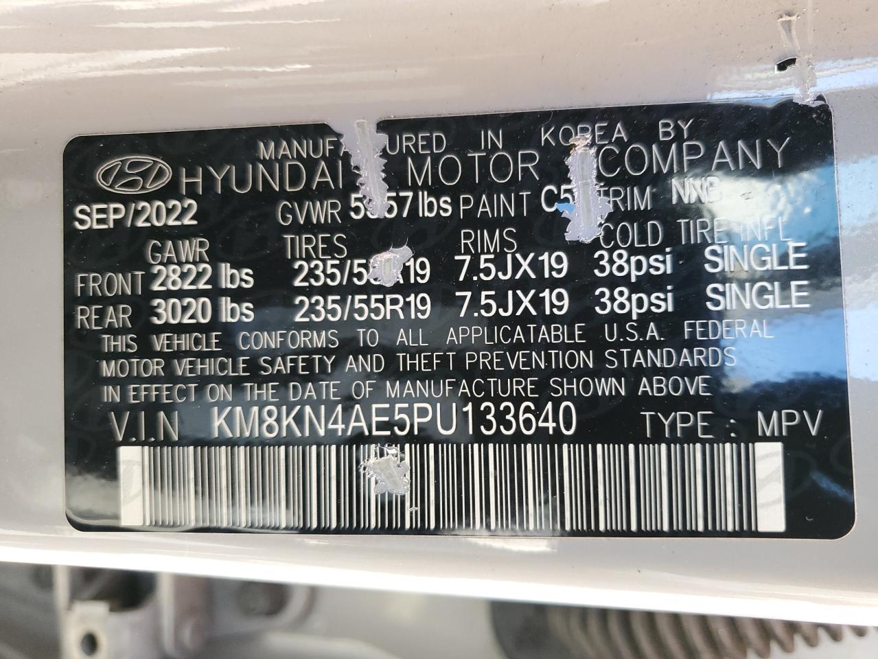2023 Hyundai Ioniq 5 Sel VIN: KM8KN4AE5PU133640 Lot: 53989875