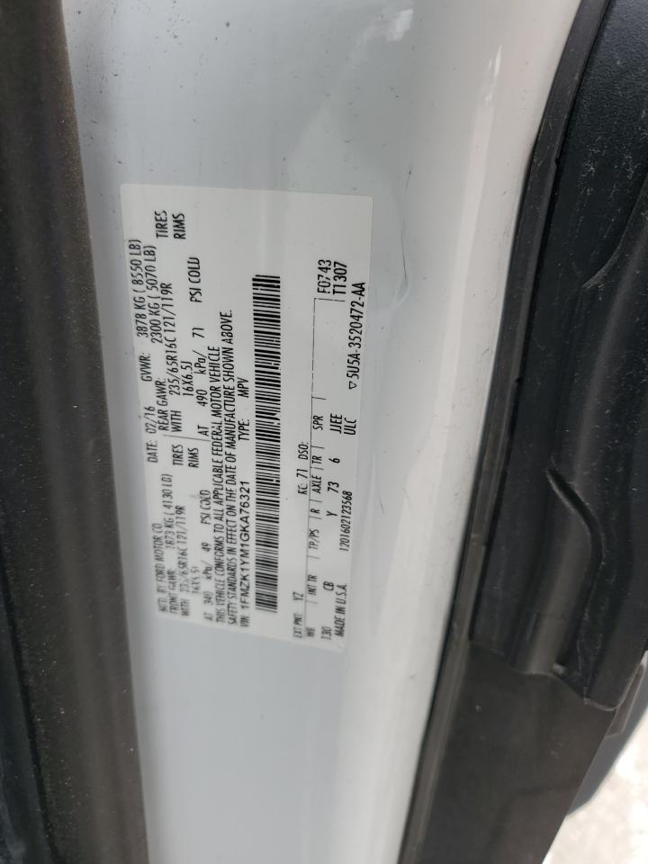 2016 Ford Transit T-150 VIN: 1FMZK1YM1GKA76321 Lot: 53607555