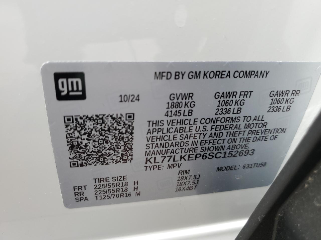 KL77LKEP6SC152693 CHEVROLET TRAX ACTIV 2025