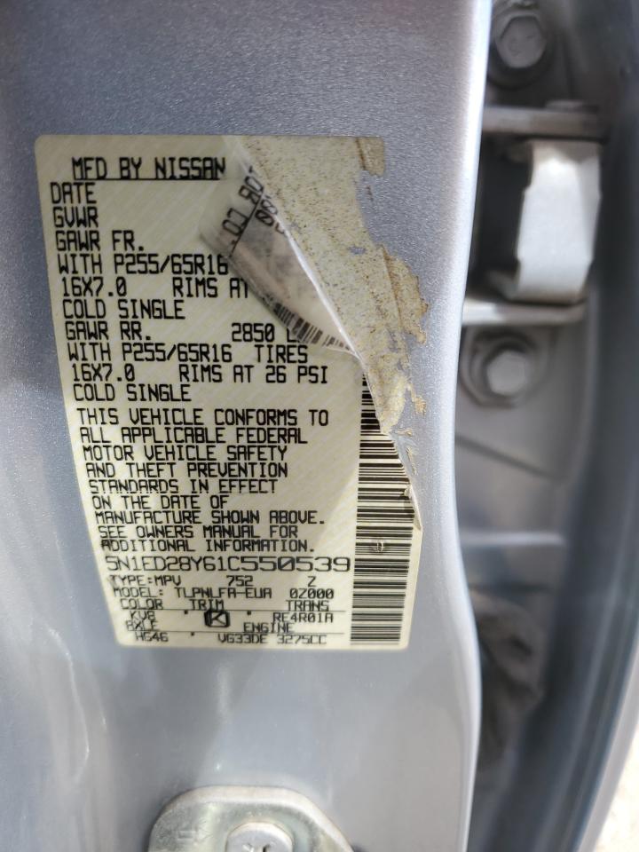 2001 Nissan Xterra Xe VIN: 5N1ED28Y61C550539 Lot: 51332285