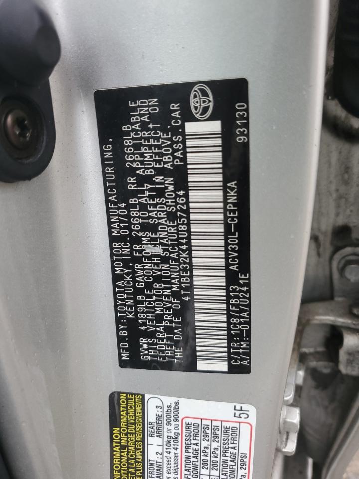 2004 Toyota Camry Le VIN: 4T1BE32K44U857264 Lot: 51269215