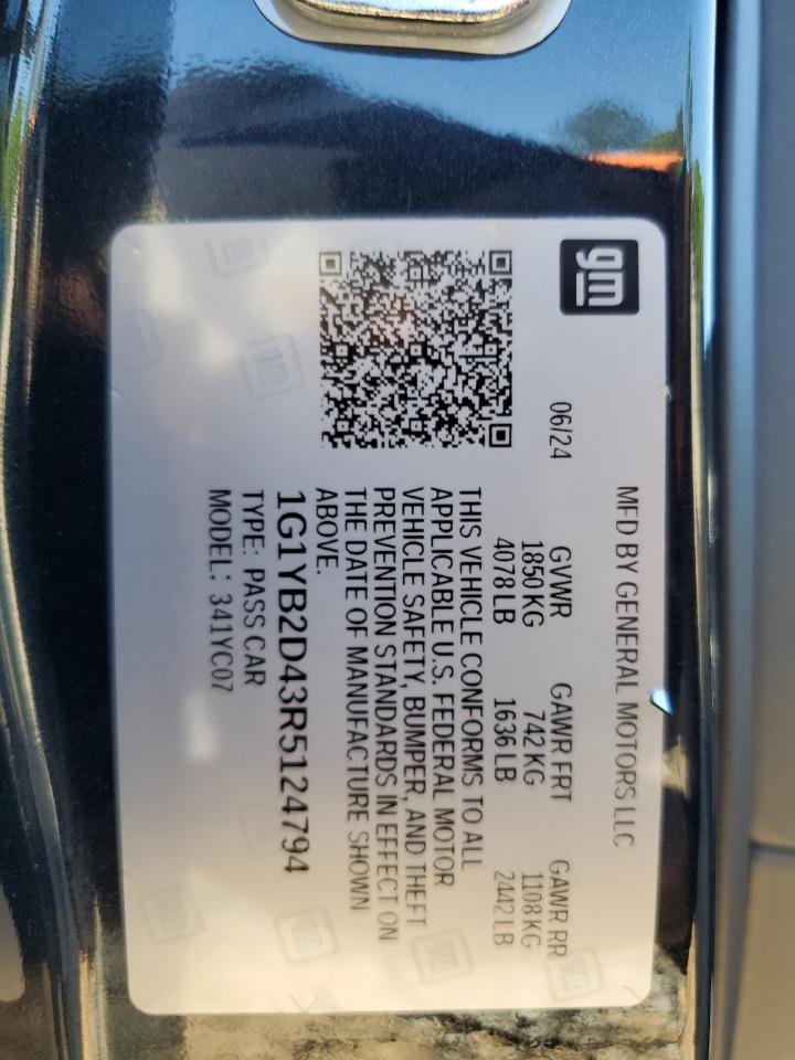 1G1YB2D43R5124794 CHEVROLET CORVETTE 2024