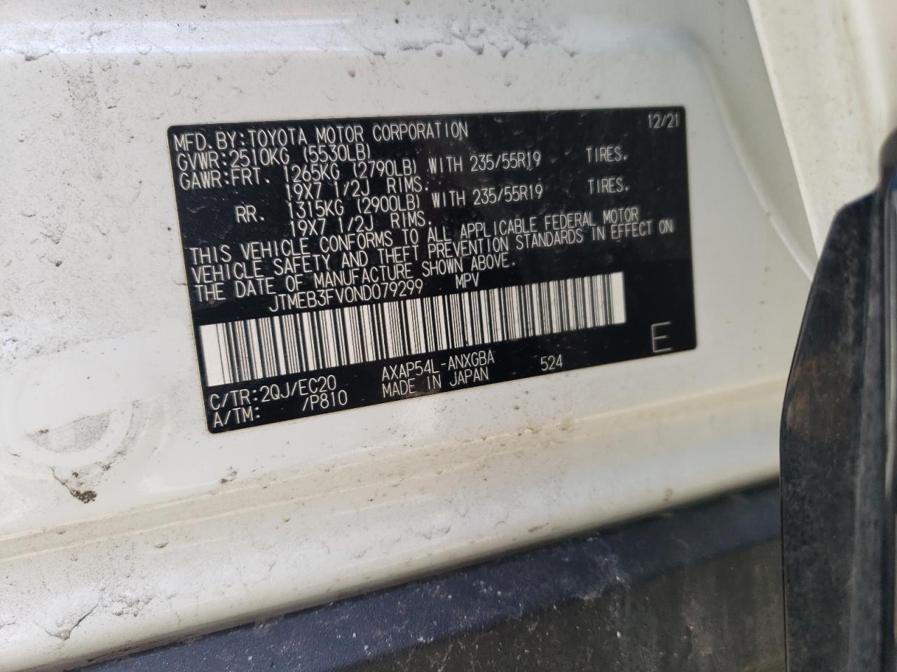 2022 Toyota Rav4 Prime Xse VIN: JTMEB3FV0ND079299 Lot: 52949315