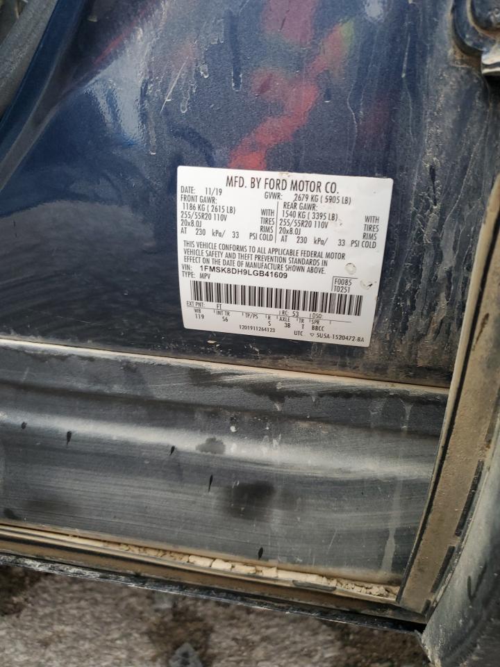 1FMSK8DH9LGB41609 FORD EXPLORER 2020