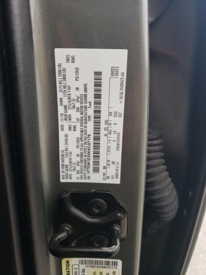 2019 Ford F150 Supercrew VIN: 1FTEW1E55KKC07179 Lot: 51475485