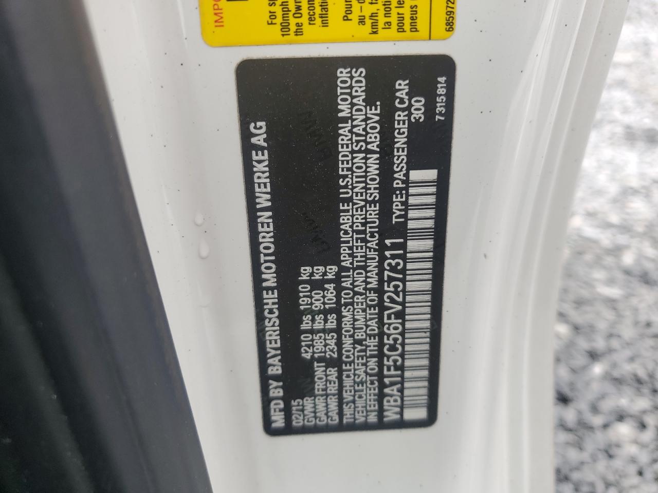 2015 BMW 228 I VIN: WBA1F5C56FV257311 Lot: 54824555
