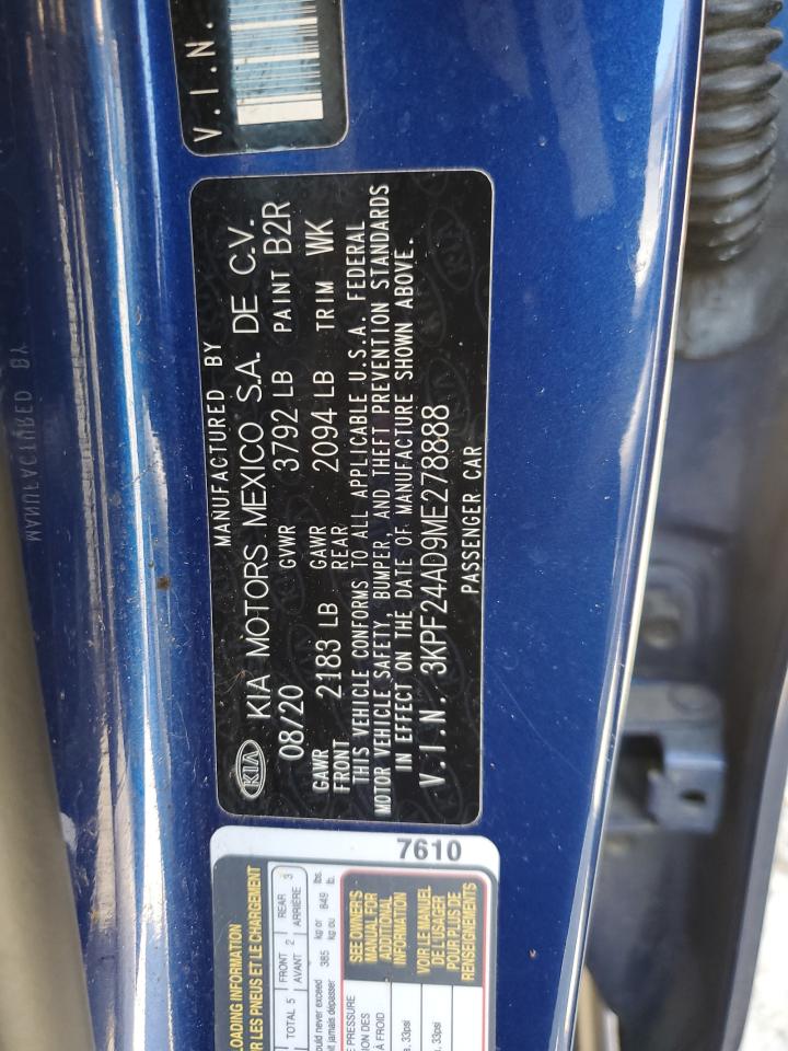 2021 Kia Forte Fe VIN: 3KPF24AD9ME278888 Lot: 52995005