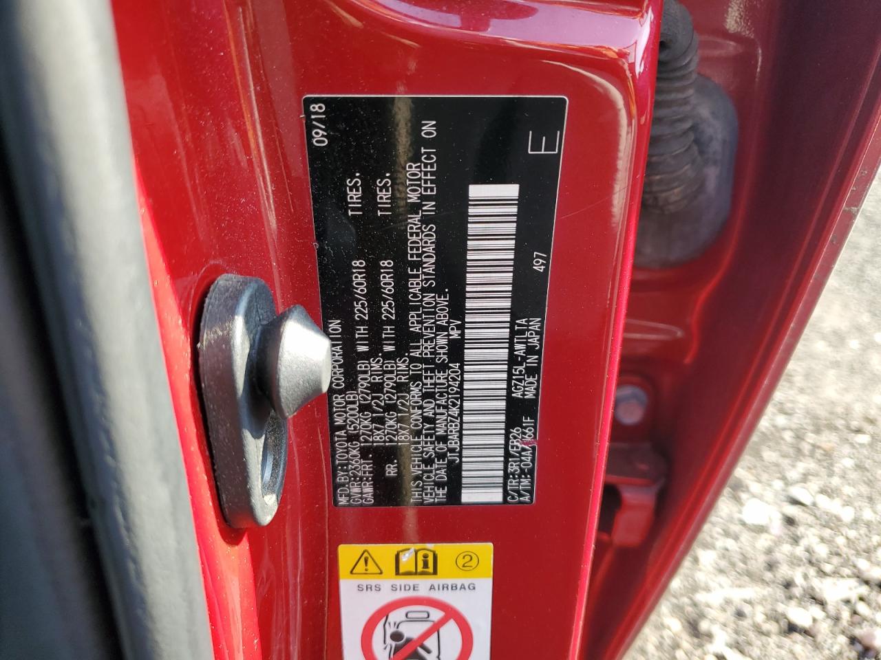 2019 Lexus Nx 300 Base VIN: JTJBARBZ4K2194204 Lot: 53959145