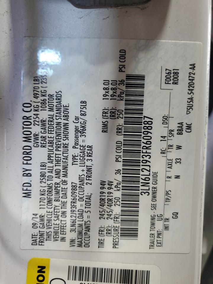 2015 Lincoln Mkz VIN: 3LN6L2J93FR609887 Lot: 51942995