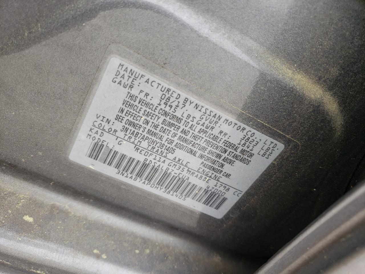 3N1AB7AP0HY381405 NISSAN SENTRA 2017