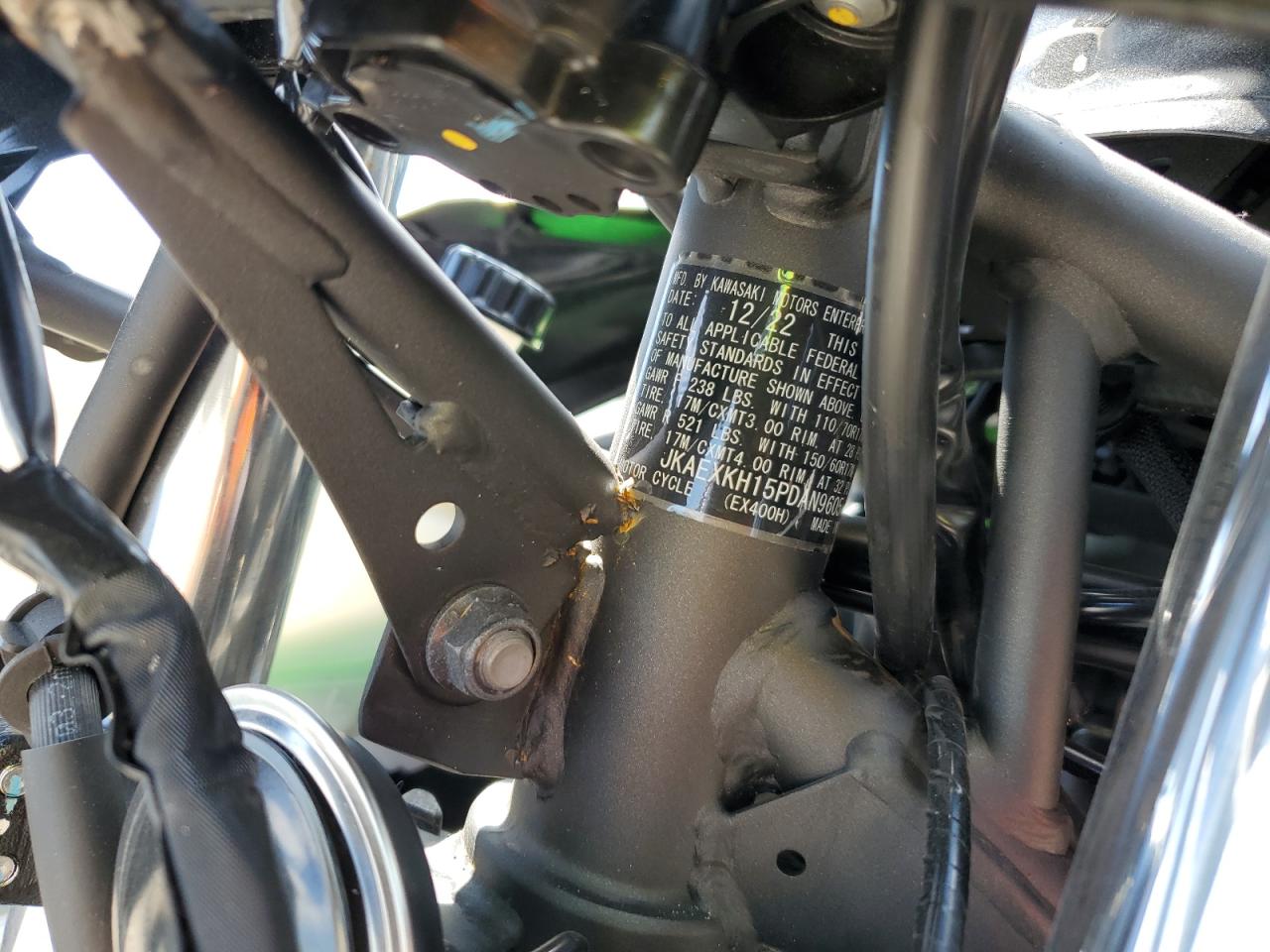 2023 Kawasaki Ex400 VIN: JKAEXKH15PDAN9605 Lot: 52602805