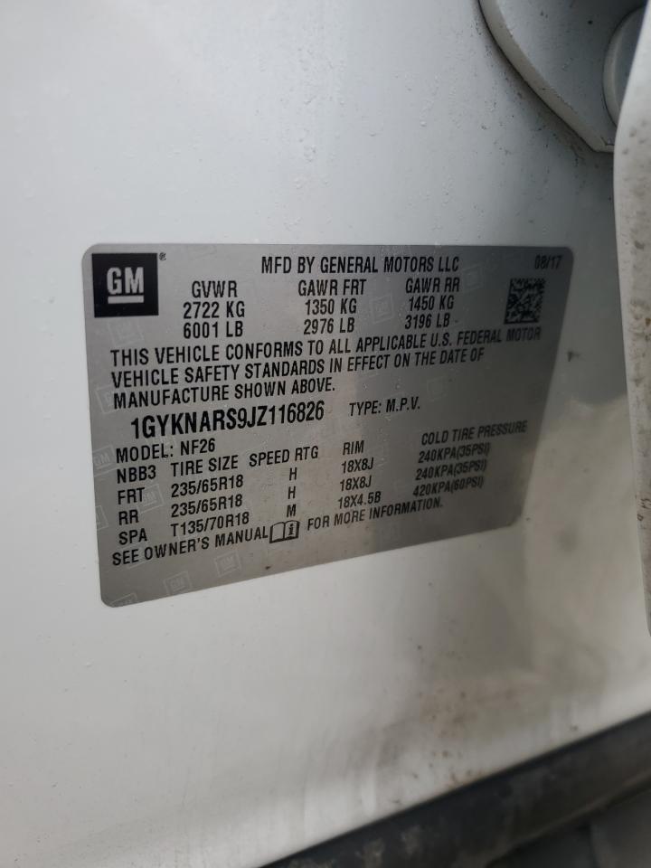 2018 Cadillac Xt5 VIN: 1GYKNARS9JZ116826 Lot: 54581415