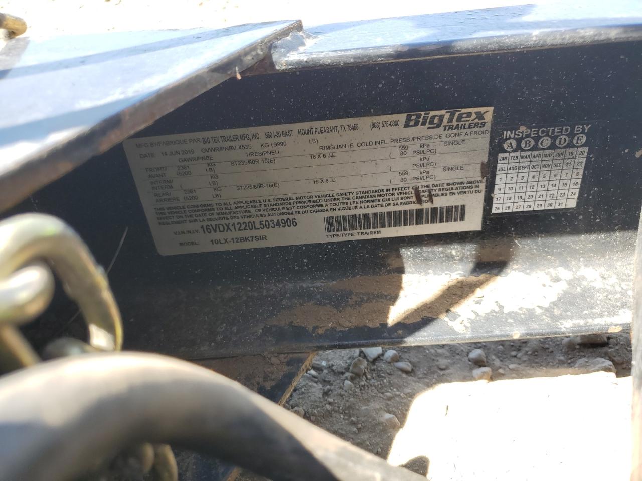 16VDX1220L5034906 BIG TEX ALL Models 2020