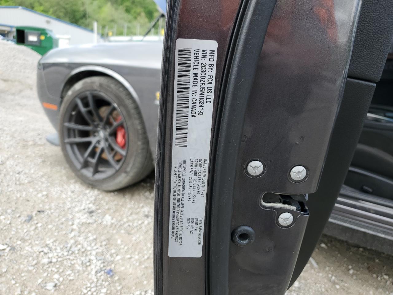 2021 Dodge Challenger R/T Scat Pack VIN: 2C3CDZFJ5MH624193 Lot: 55064915