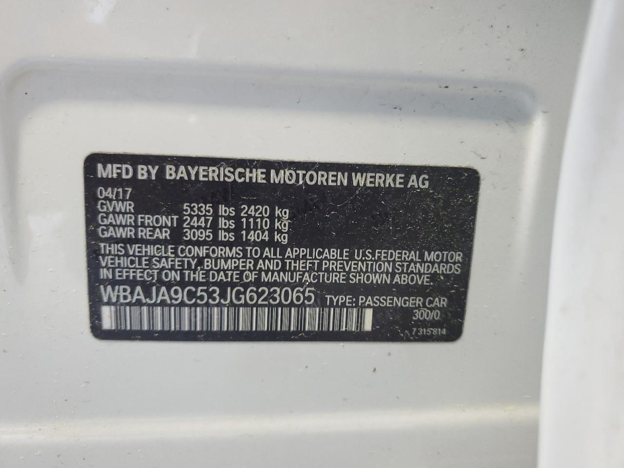 WBAJA9C53JG623065 2018 BMW 530E