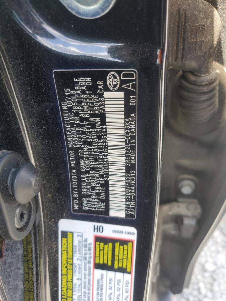 2T1BURHE4GC536144 TOYOTA COROLLA 2016