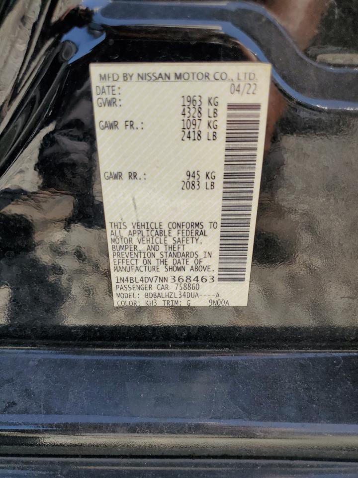1N4BL4DV7NN368463 NISSAN ALTIMA 2022