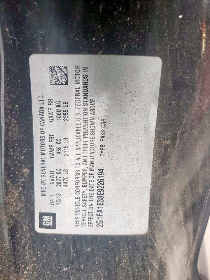 2014 Chevrolet Camaro Ls VIN: 2G1FA1E38E9236194 Lot: 54546155