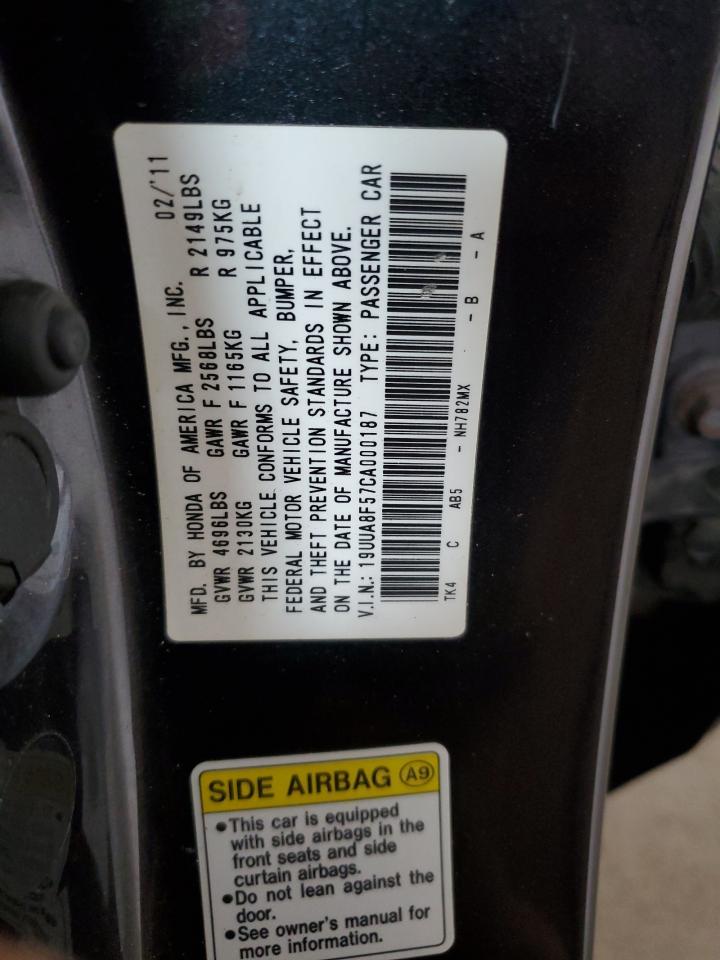 2012 Acura Tl VIN: 19UUA8F57CA000187 Lot: 52601715