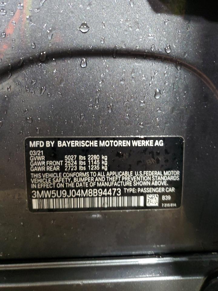 2021 BMW M340Xi VIN: 3MW5U9J04M8B94473 Lot: 51366625