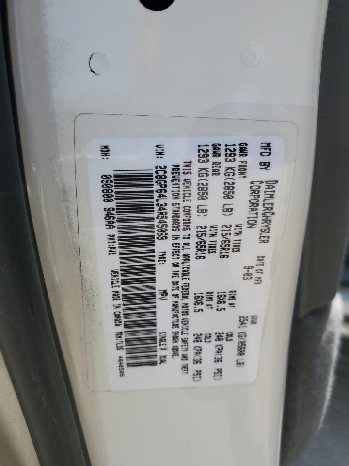 2004 Chrysler Town & Country Limited VIN: 2C8GP64L34R545069 Lot: 52137785