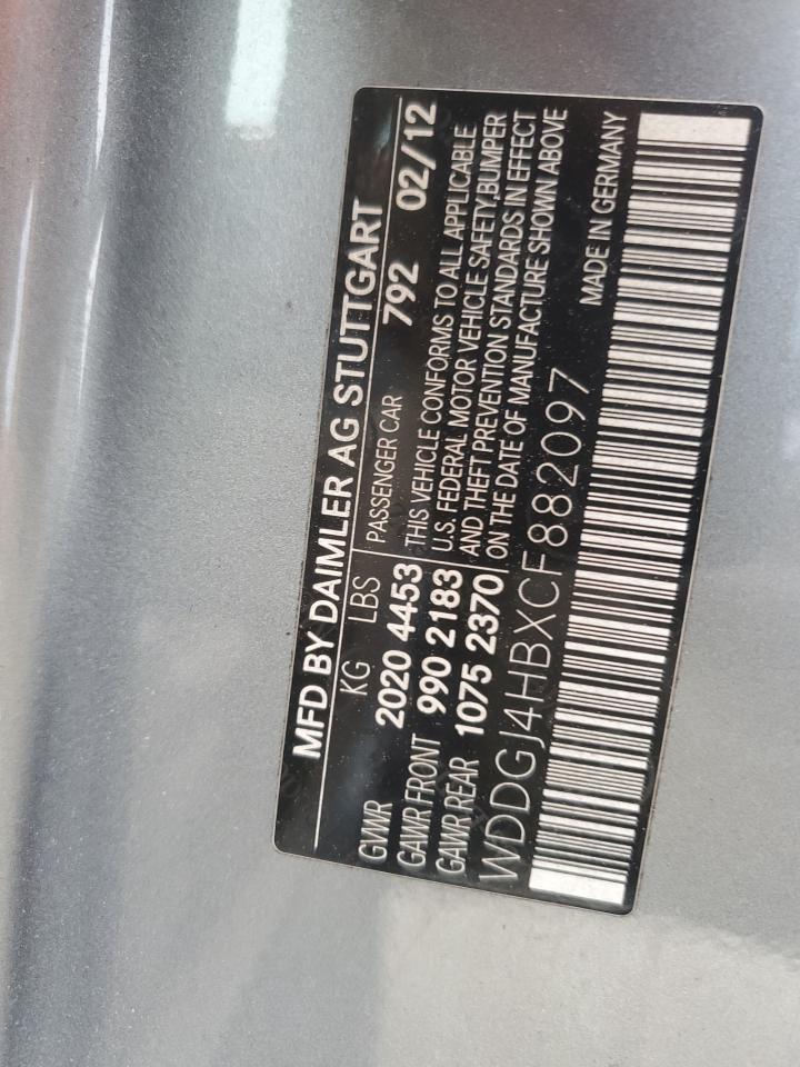 2012 Mercedes-Benz C 250 VIN: WDDGJ4HBXCF882097 Lot: 54193865