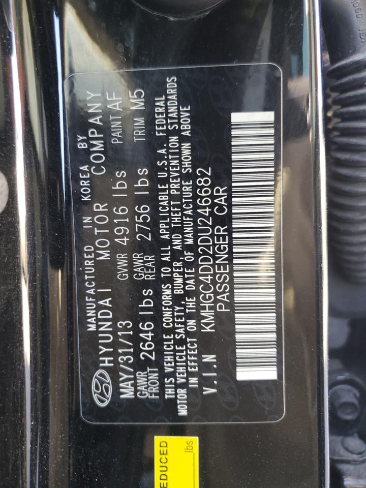 2013 Hyundai Genesis 3.8L VIN: KMHGC4DD2DU246682 Lot: 54065285
