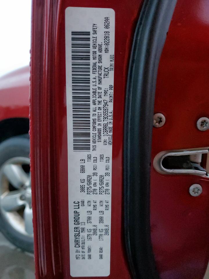 2013 Ram 1500 Slt VIN: 1C6RR6LT9DS597947 Lot: 51845365