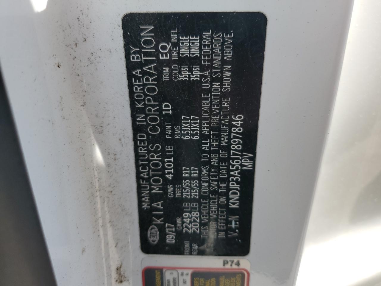 2018 Kia Soul + VIN: KNDJP3A56J7897846 Lot: 50634495