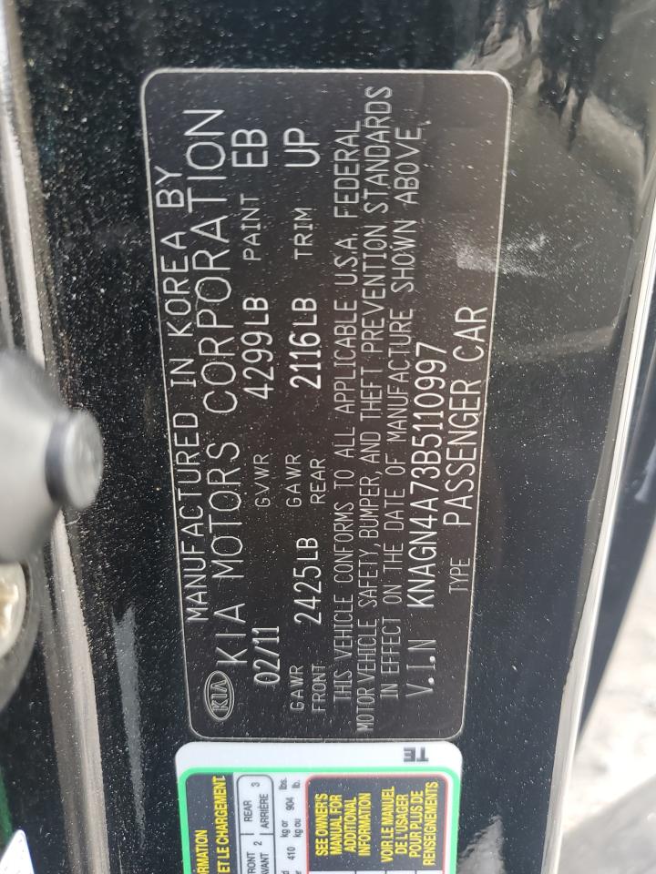 2011 Kia Optima Ex VIN: KNAGN4A73B5110997 Lot: 85752905