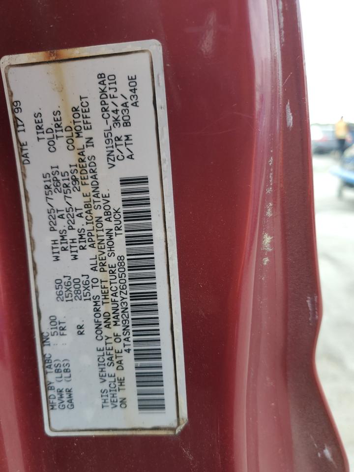 2000 Toyota Tacoma Xtracab Prerunner VIN: 4TASN92N3YZ605088 Lot: 55046595