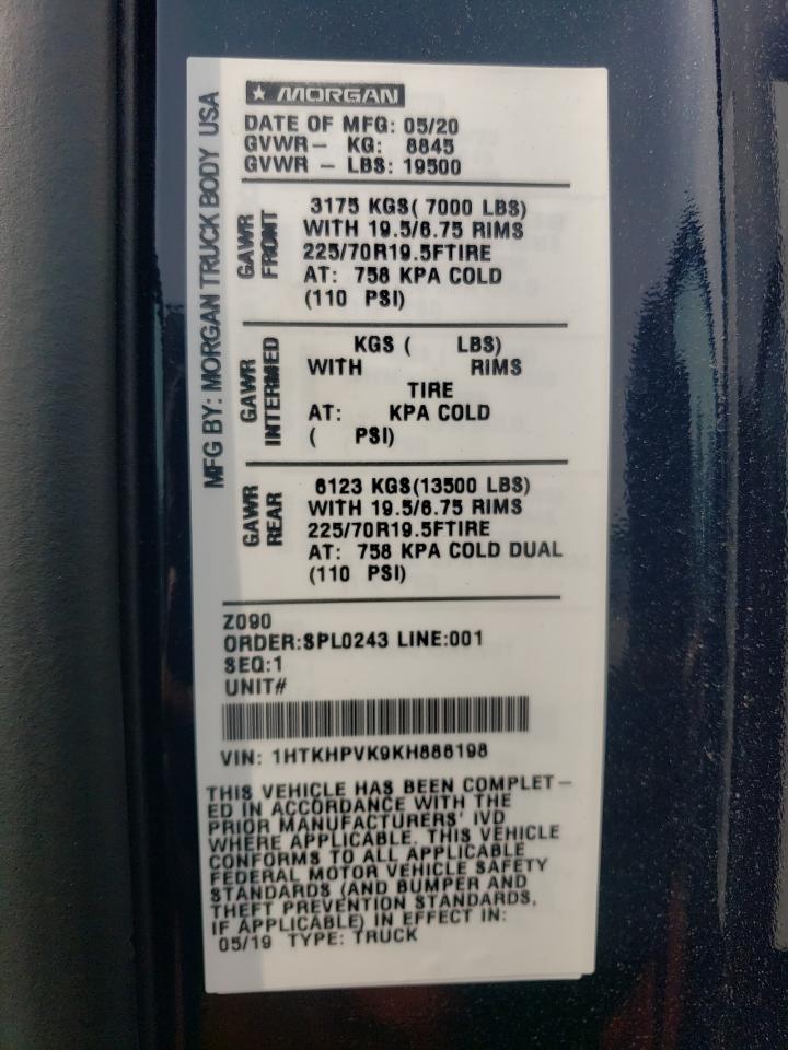1HTKHPVK9KH886198 CHEVROLET ALL Models 2019