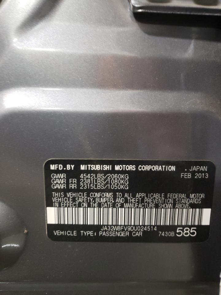 2013 Mitsubishi Lancer Evolution Gsr VIN: JA32W8FV9DU024514 Lot: 52312825