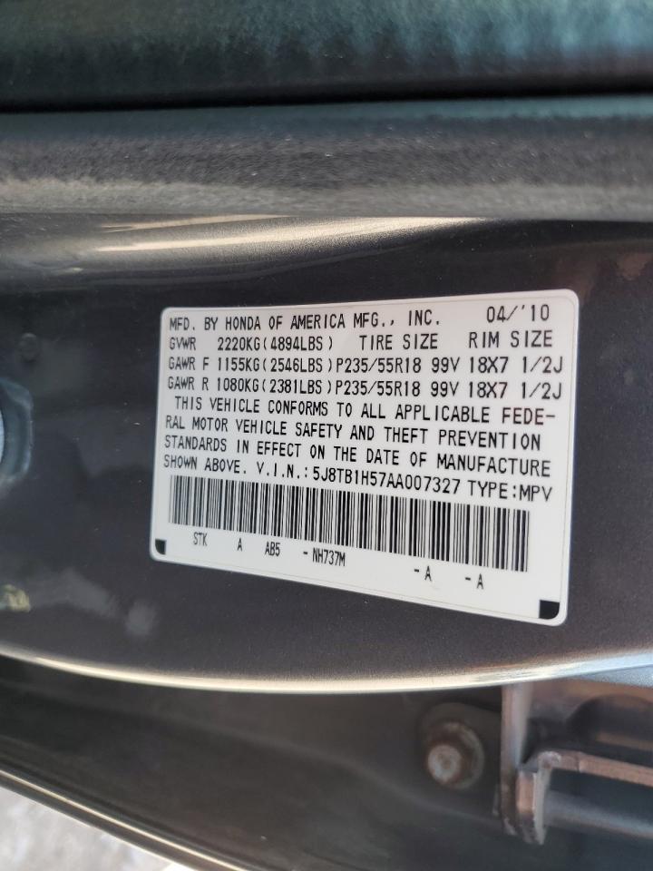 2010 Acura Rdx Technology VIN: 5J8TB1H57AA007327 Lot: 54757045