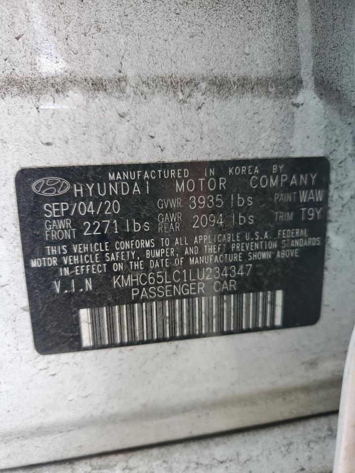 2020 Hyundai Ioniq Blue VIN: KMHC65LC1LU234347 Lot: 51694235
