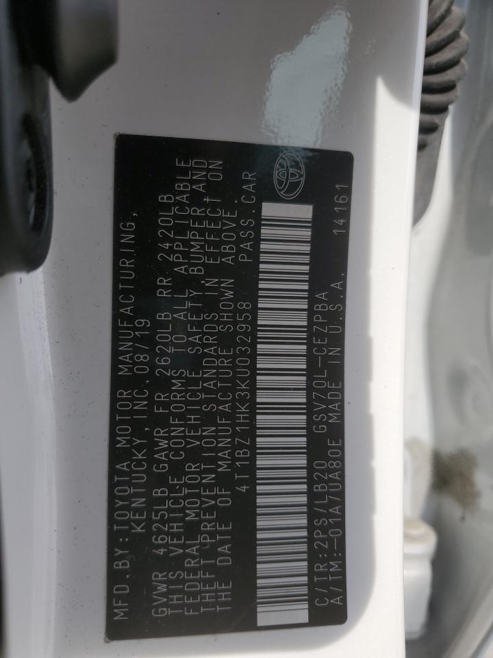 2019 Toyota Camry Xse VIN: 4T1BZ1HK3KU032958 Lot: 55069365