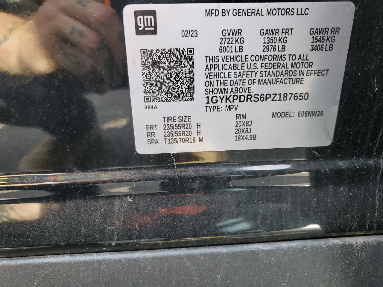2023 Cadillac Xt6 Premium Luxury VIN: 1GYKPDRS6PZ187650 Lot: 54235305