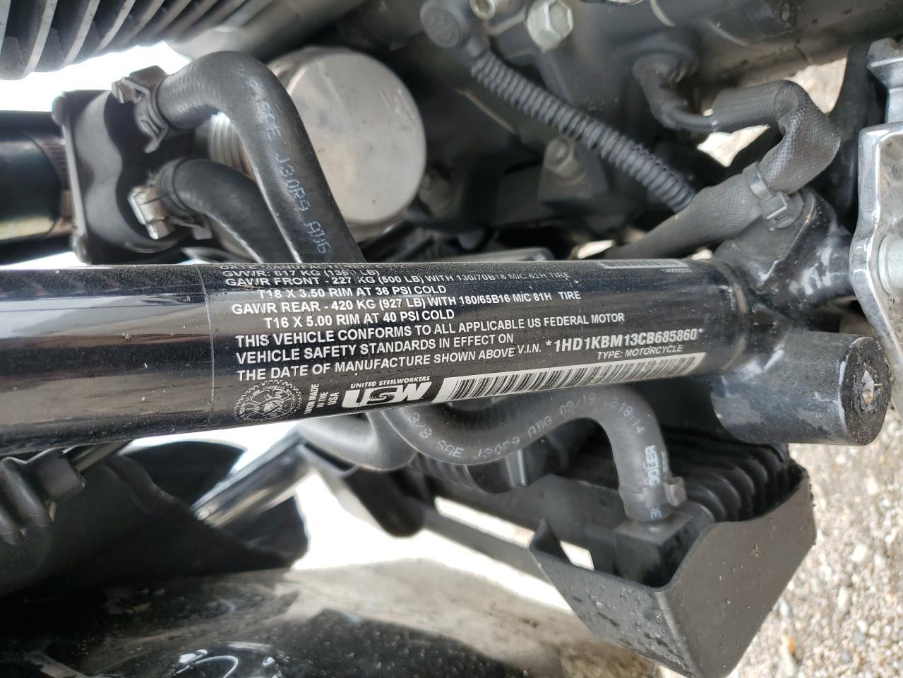 2012 Harley-Davidson Flhx Street Glide VIN: 1HD1KBM13CB685860 Lot: 54422105