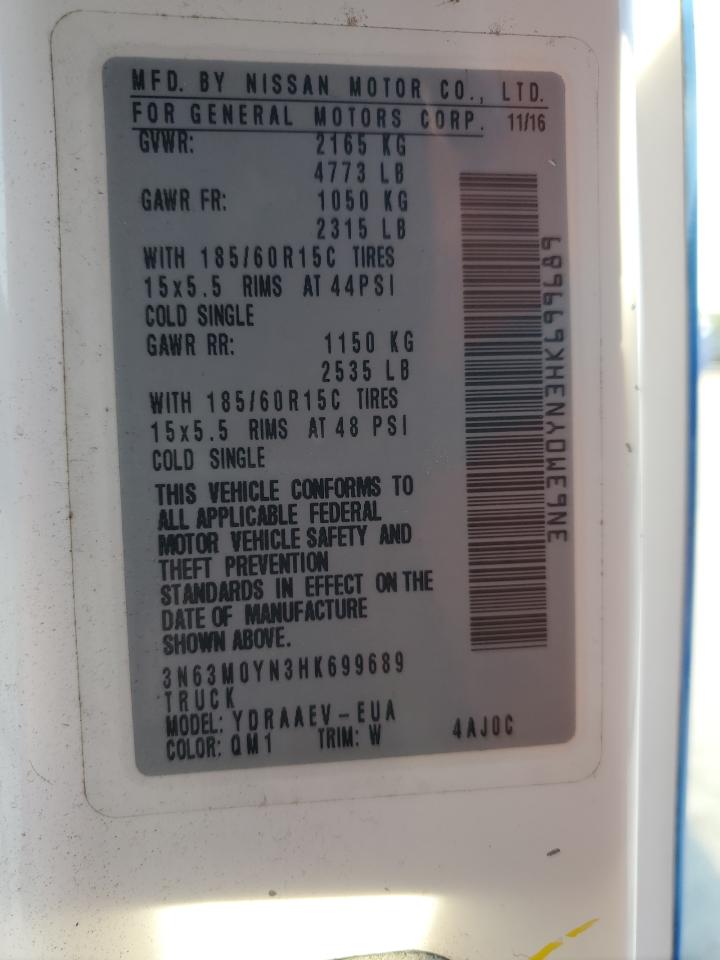 2017 Chevrolet City Express Ls VIN: 3N63M0YN3HK699689 Lot: 63216295