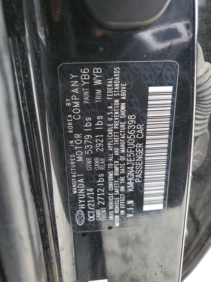 2015 Hyundai Genesis 3.8L VIN: KMHGN4JE5FU056398 Lot: 53891995