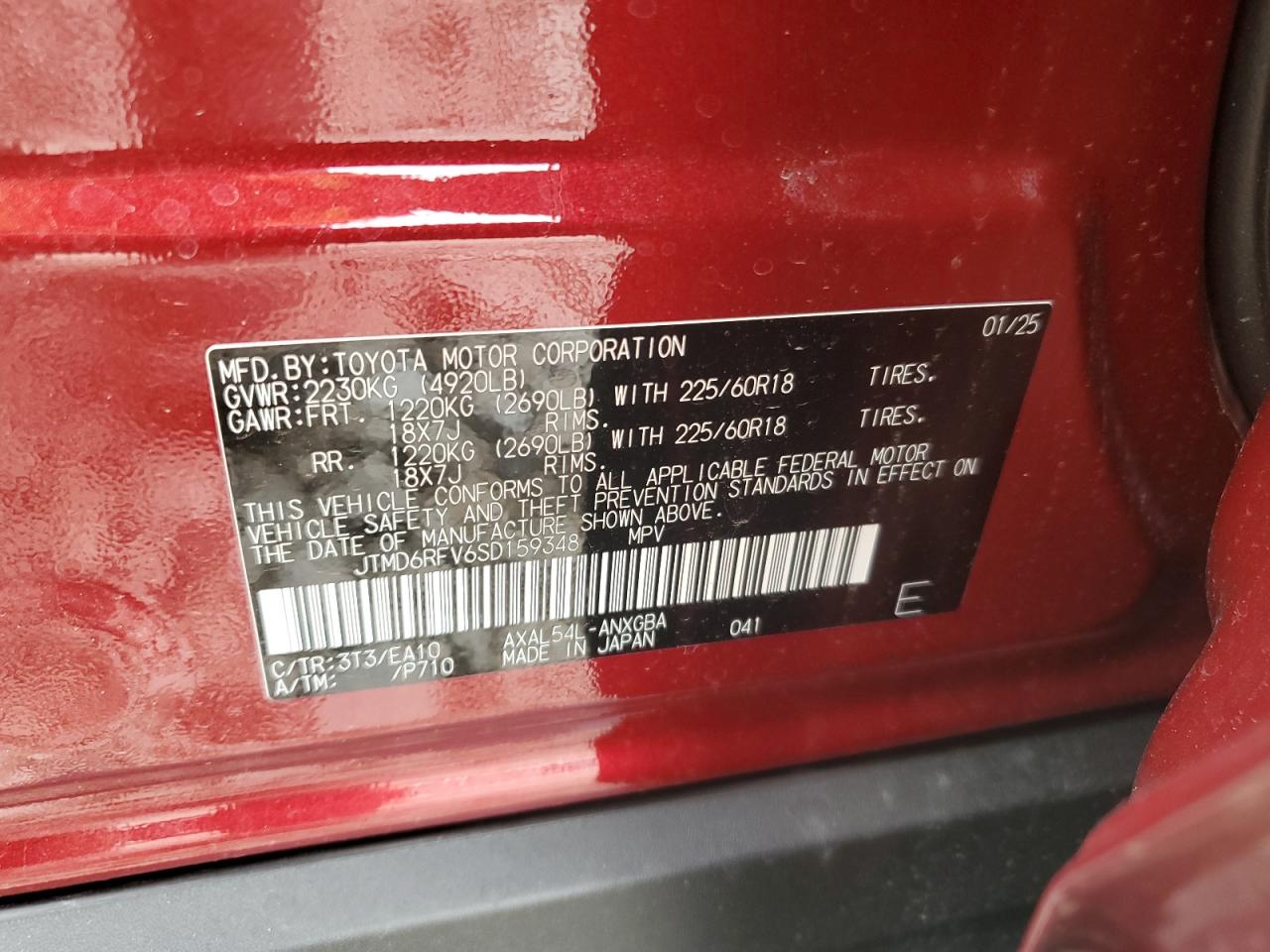 JTMD6RFV6SD159348 TOYOTA RAV4 2025