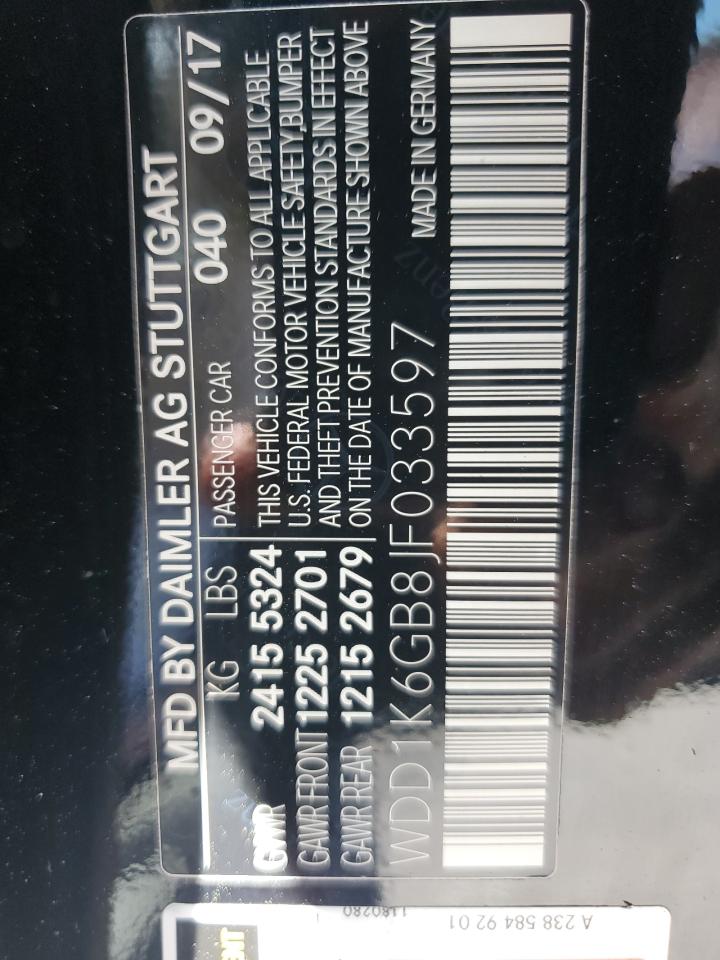2018 Mercedes-Benz E 400 4Matic VIN: WDD1K6GB8JF033597 Lot: 54945955