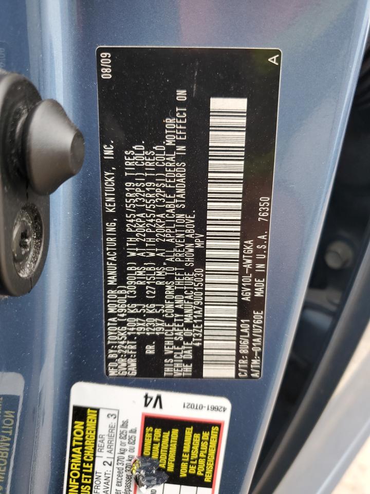 2009 Toyota Venza VIN: 4T3ZE11A79U015030 Lot: 51123495